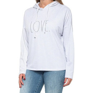 Rae Dunn Love Striped Hoodie Size XS NWT
